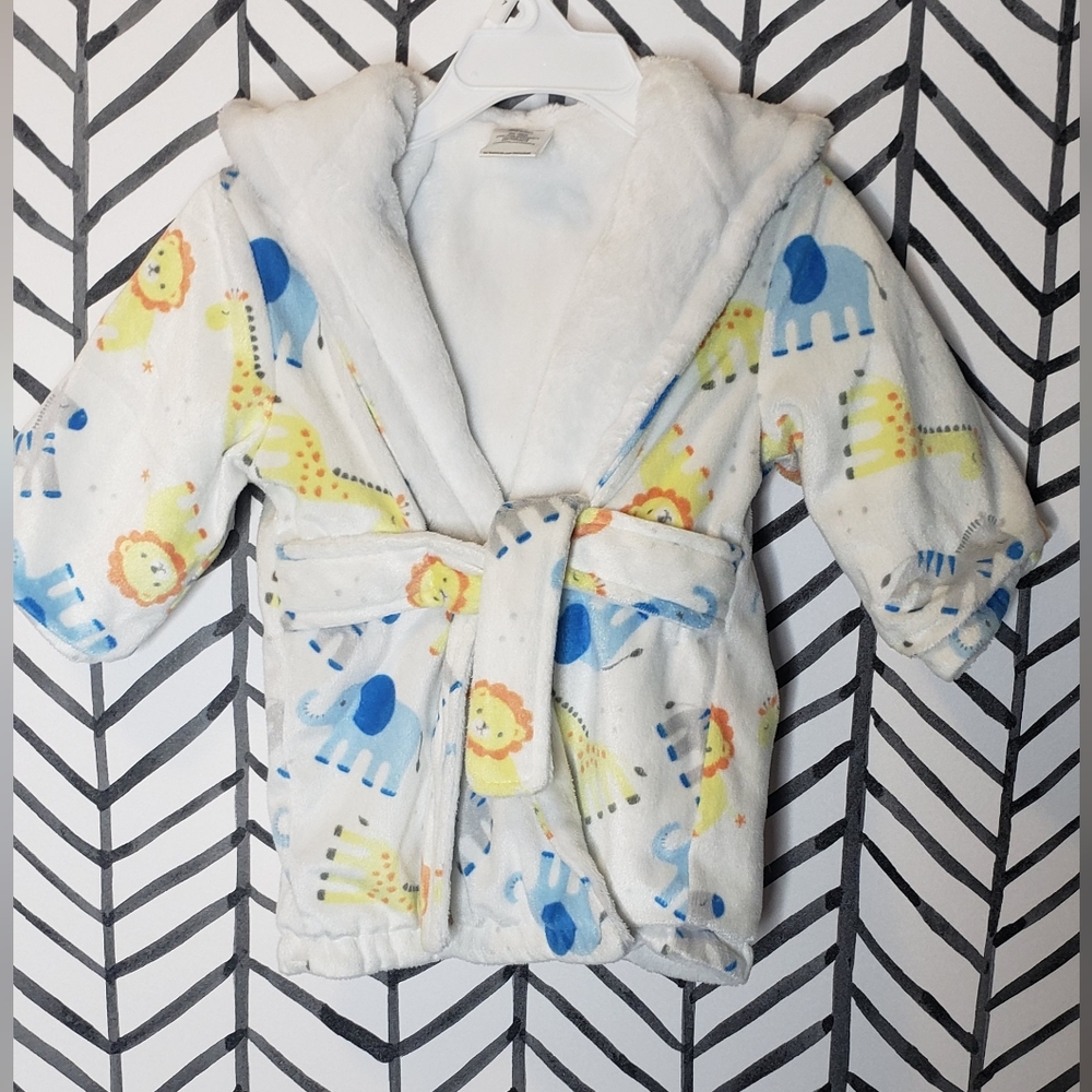 4 for $15, 9-12 month soft, hooded robe, belt closure